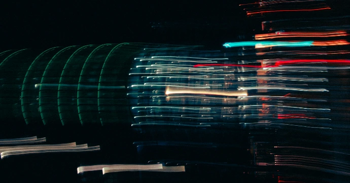 Abstract streaks of colorful lights at night